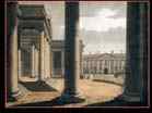 MALTON James | English painter (b. ca. 1760, London, d. 1803, Marylebone) | The Portico of the Parliament House, Dublin | 1792 | Pen and ink on watercolour, 457 x 610 mm | Private collection