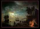 VERNET Claude-Joseph | French painter (b. 1714, Avignon, d. 1789, Paris) | Night- Seaport by Moonlight | 1771 | Oil on canvas, 98 x 164 cm | Muse du Louvre, Paris