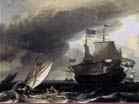 BACKHUYSEN Ludolf | Dutch painter (b. 1631, Emden, d. 1708, Amsterdam) | Dutch Vessels on the Sea at Amsterdam | c.1708 | Oil on canvas, 66 x 80 cm | Muse du Louvre, Paris